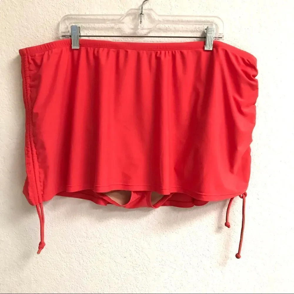 ‎Swim-by Cacique burnt orange ruched swim skort 22